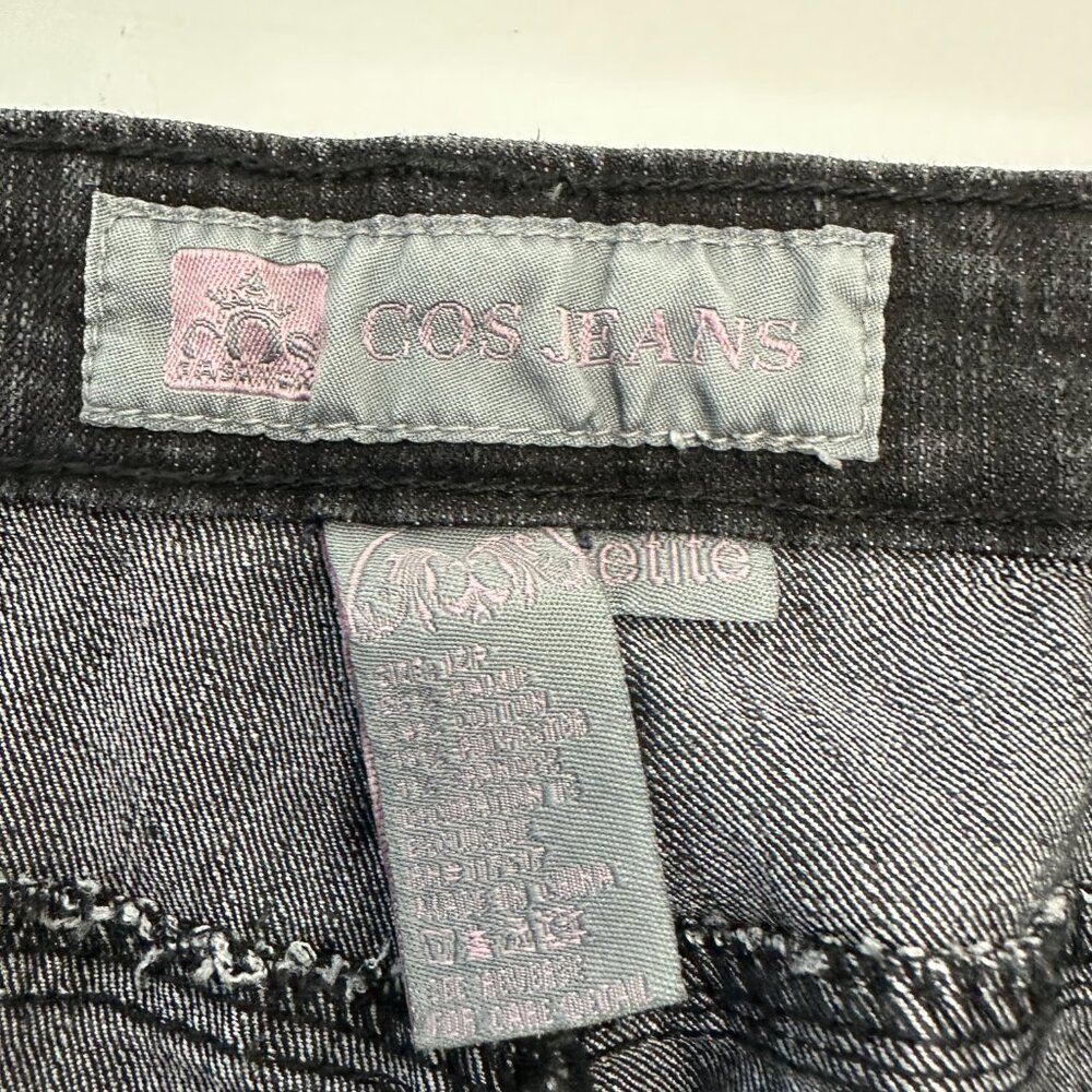 COS Jeans Beading Detail Boocut Women's size 12P Black Denim Jeans - Picture 3 of 4